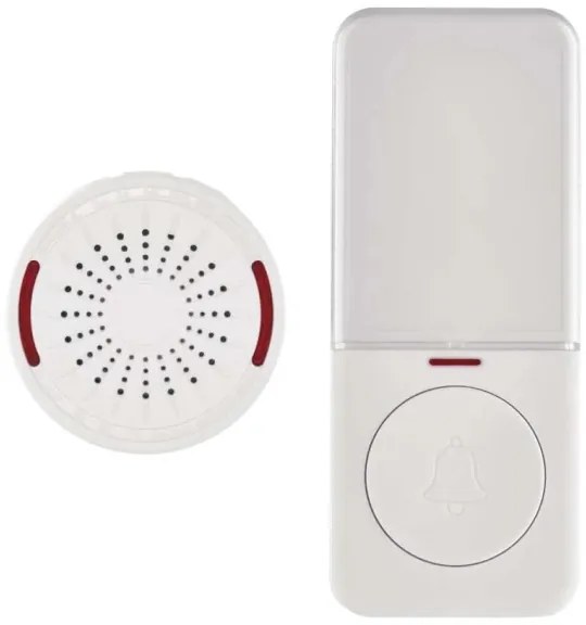 Campanello wireless da inserire nella presa 230 V con 1 batteria CR2032, bianco