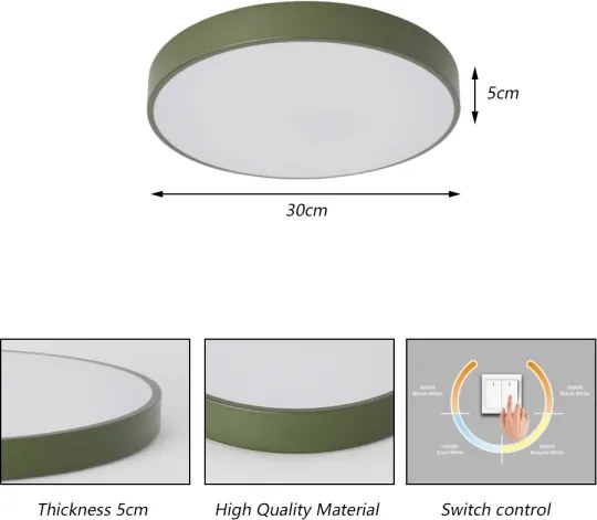 Brilagi - Plafoniera LED POOL LED/36W/230V 3000/4000/6000K 30 cm verde