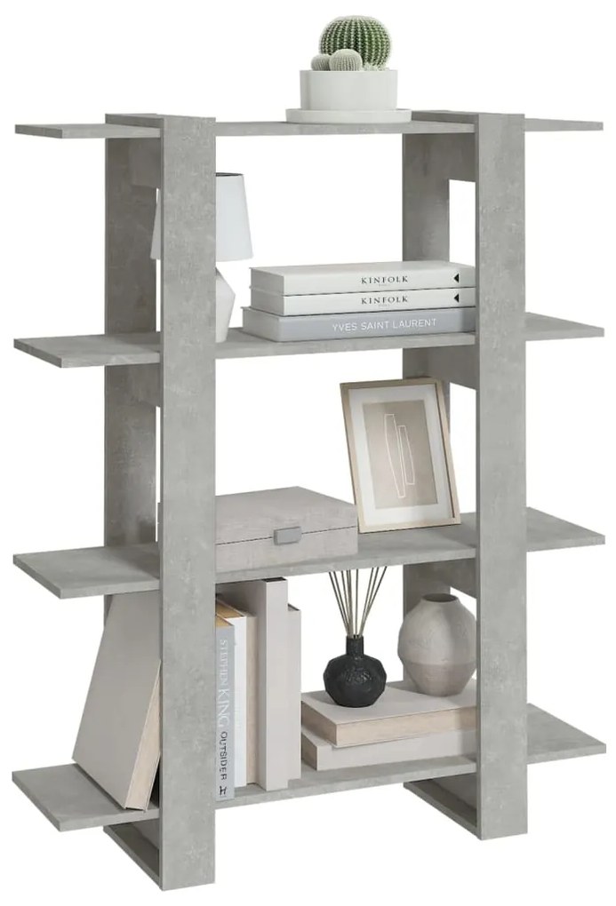 Libreria/divisorio grigio cemento 100x30x123,5 cm