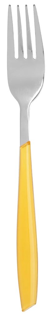 Forchetta tavola sfusa giallo in acciaio inox Silhouette