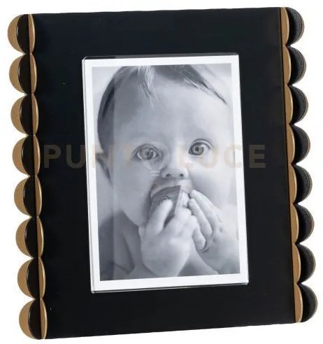 Portafoto di design volans grande nero,oro laccato,nero,oro laccato