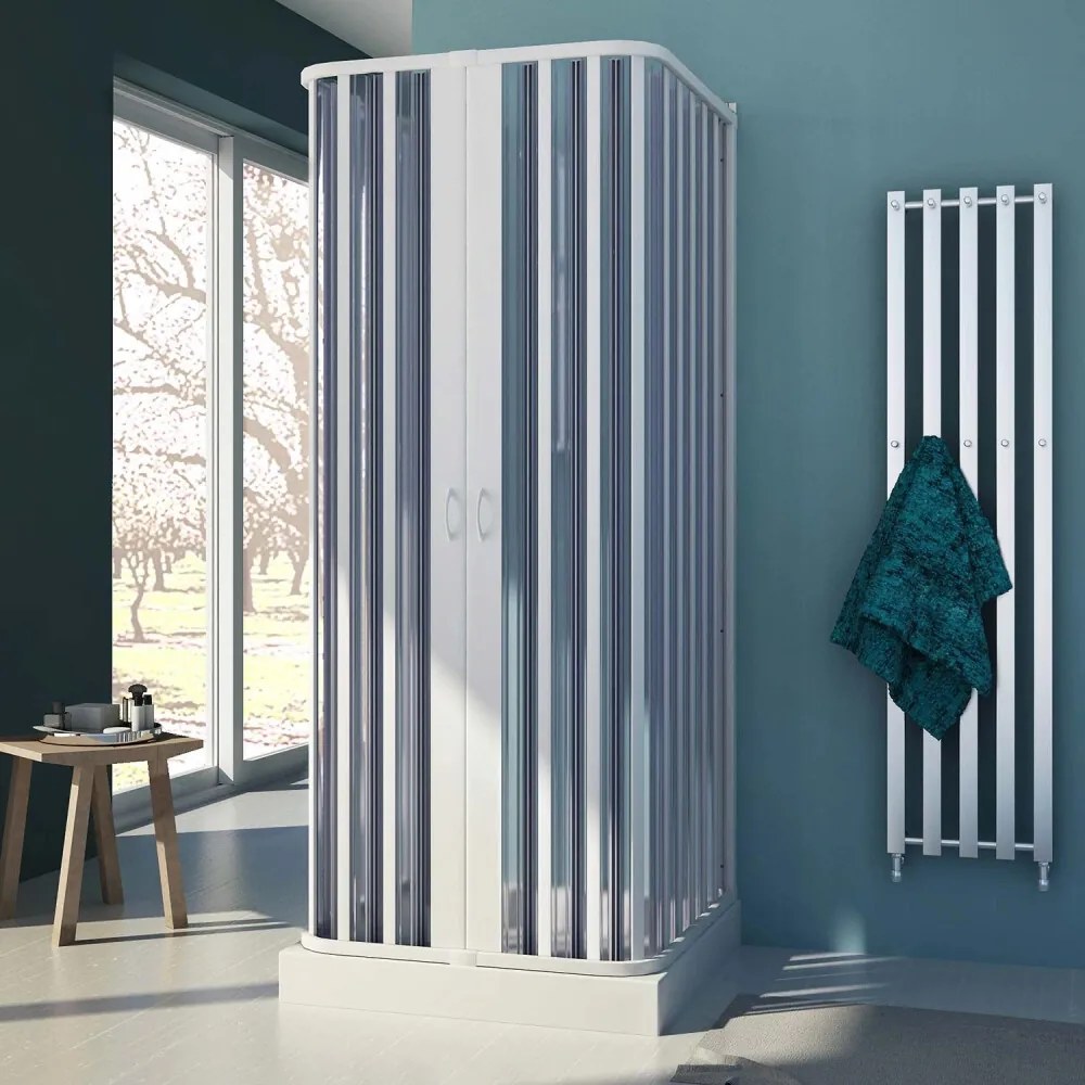 Box Doccia a soffietto in pvc 3 lati apertura centrale realizzato su misura