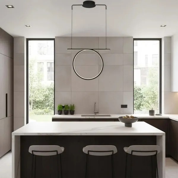 Lampadario a sospensione su cavo ODETTA LED/30W/230V 4000K nero