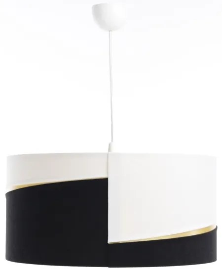 Lampadario a sospensione con filo SWING 1xE27/60W/230V nero/bianco/oro