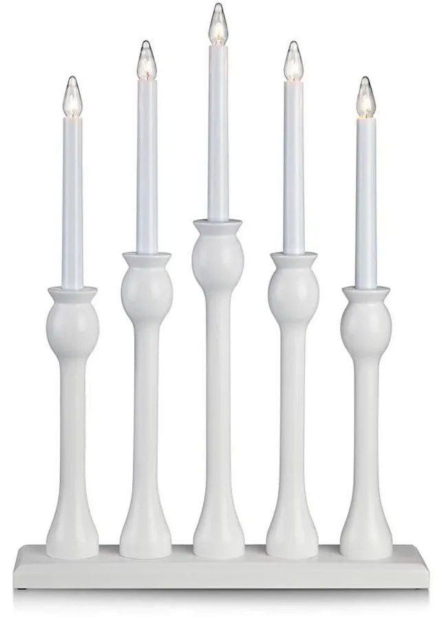 Markslöjd 703800 - Candelabro di Natale LÖVASA 5xE10/3W/230V bianco