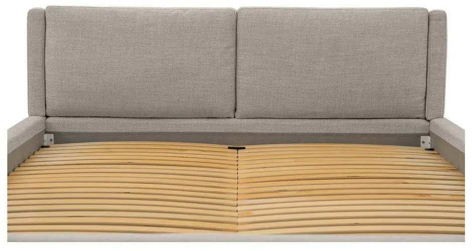 Letto matrimoniale imbottito grigio chiaro con doghe in legno 160x200 cm Dreamer - Scandic