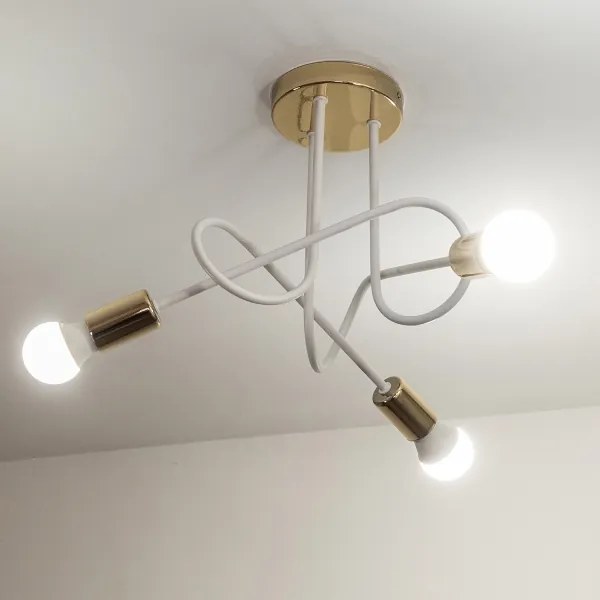 Plafoniera OXFORD 3xE27/15W/230V oro/bianco