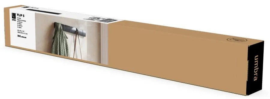 Appendiabiti da parete nero in legno di pioppo Flip - Umbra