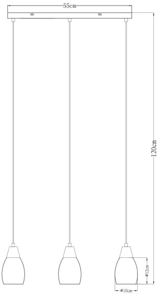 Globo 15705-3H - Lampadario a sospensione con filo REID 3xE27/15W/230V