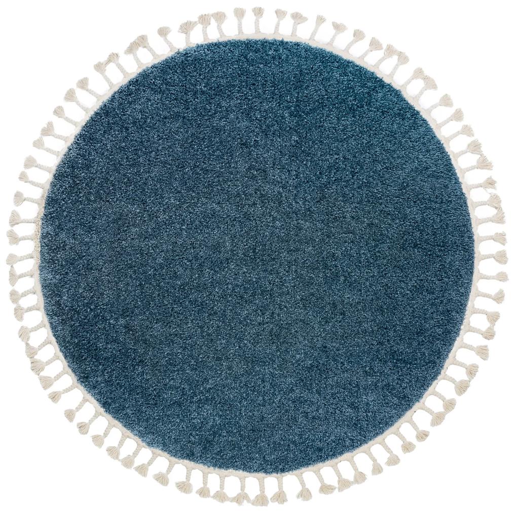 Tappeto BERBER 9000 cerchio blu Frange berbero marocchino shaggy
