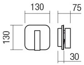 Redo 01-4473 - Applique LED QUDA, LED/6W/230V + LED/3W, CRI 90, finitura bronzo