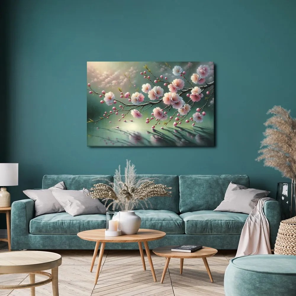 Quadro su tela – Fiori rosa nella luce del pomeriggio