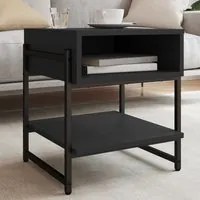 Tavolino da Salotto Nero 40x40x45 cm in Legno Multistrato 838963