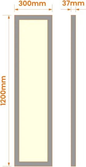 Pannello LED da superficie LED/60W/230V 30x120 cm nero