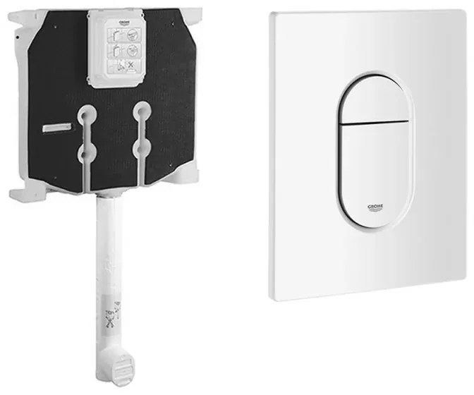 Meccanismo di scarico wc Grohe da incasso con placca bianca