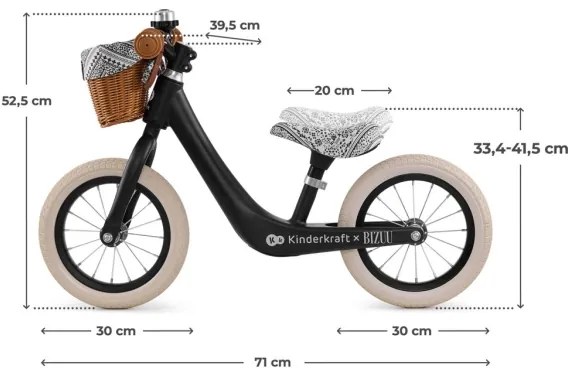KINDERKRAFT - Bici senza pedali RAPID 2 Nero Lunare Bizuu