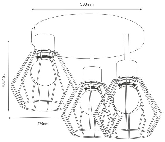 Plafoniera PARKLA 3xE27/15W/230V beige