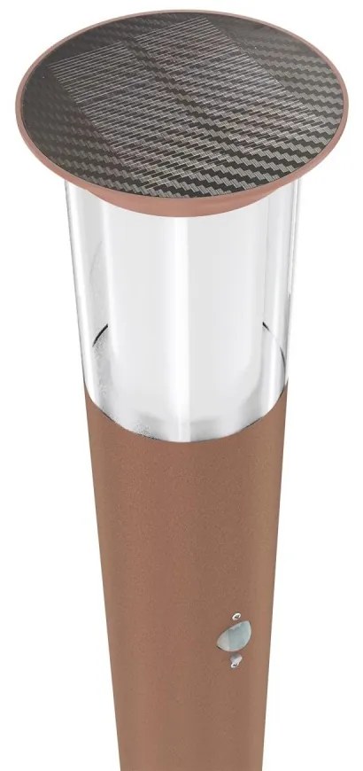 Paletto Solare 80cm in Acciaio Corten con Sensore Movimento e Picchetto Colore Bianco Naturale 4.000K