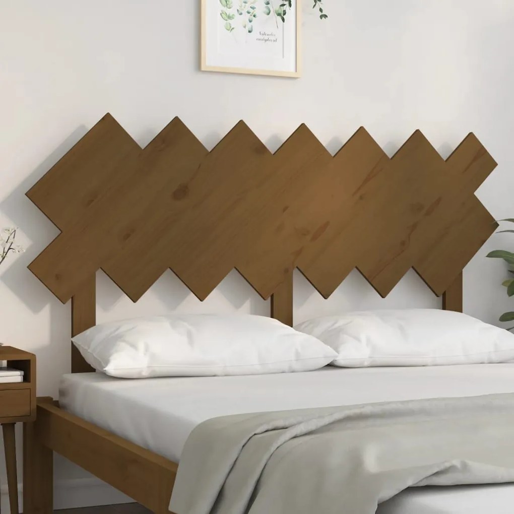 Testiera per letto miele 151,5x3x81cm in legno massello di pino