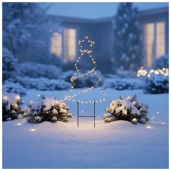 Solight 1V290 - Decorazione natalizia da esterno LED 85xLED/3xAA IP44, luce calda, alberello