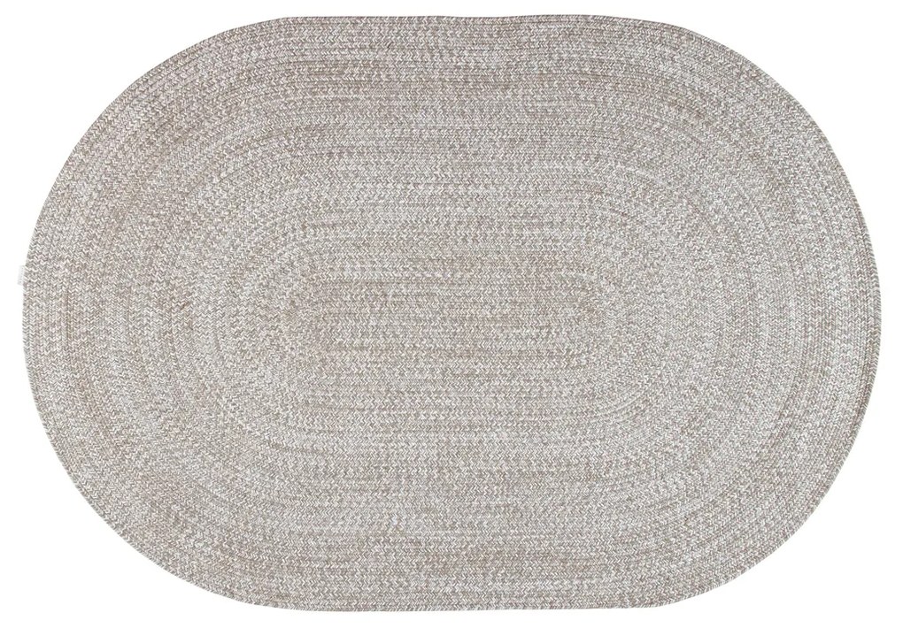 Tappeto ovale tessuto a mano beige 200x140 cm