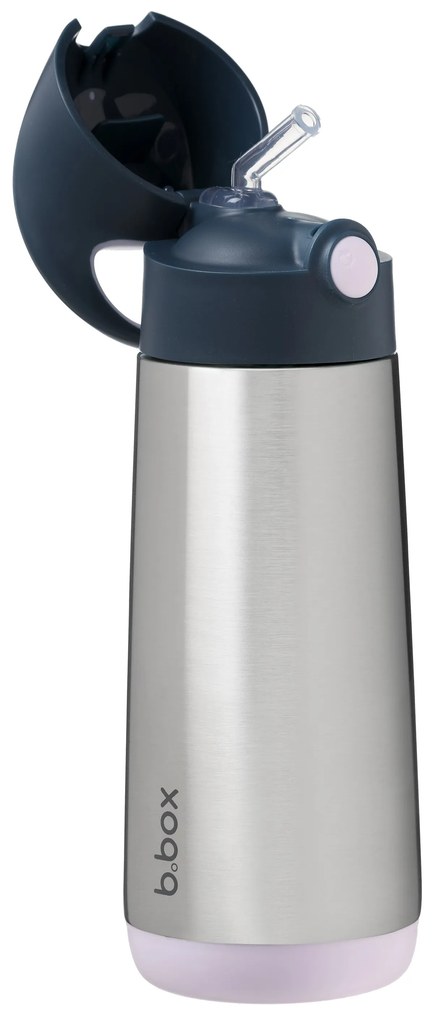 Bottiglia termica con cannuccia 500 ml – indaco/rosa