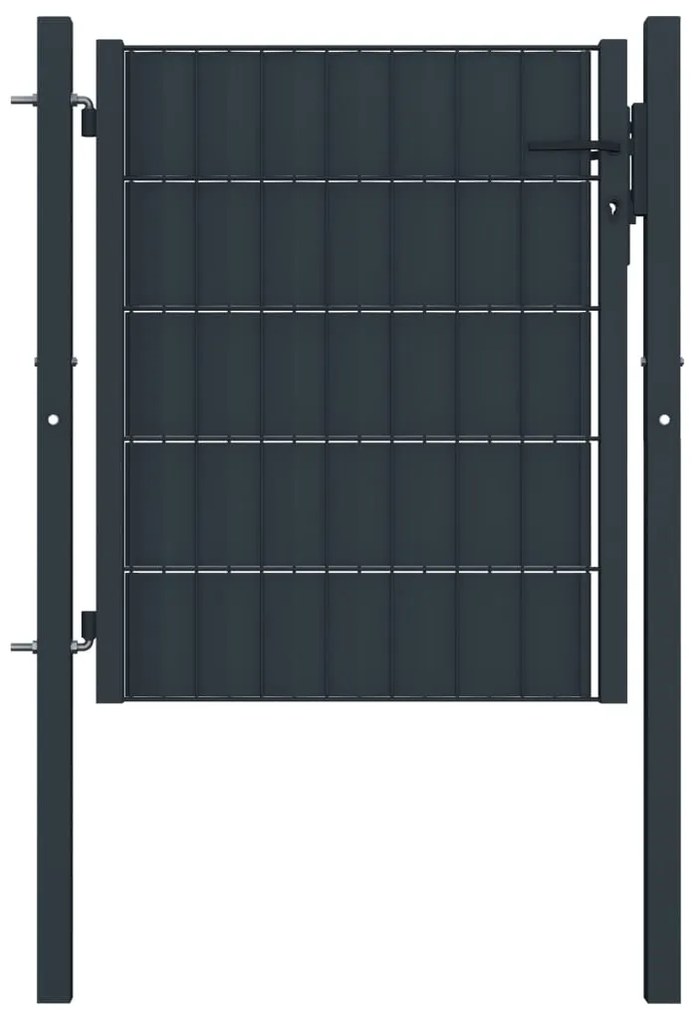 Cancello İn Pvc E Acciaio 100x101 Cm Antracite /