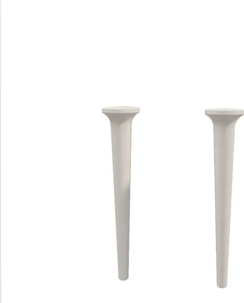 Kit 2 pezzi Piedino mobili da bagno (componibile) Bohemia in legno bianco opaco H 43 cm