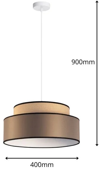 Lampadario a sospensione con filo GRACE 1xE27/60W/230V diametro 40 cm beige/marrone