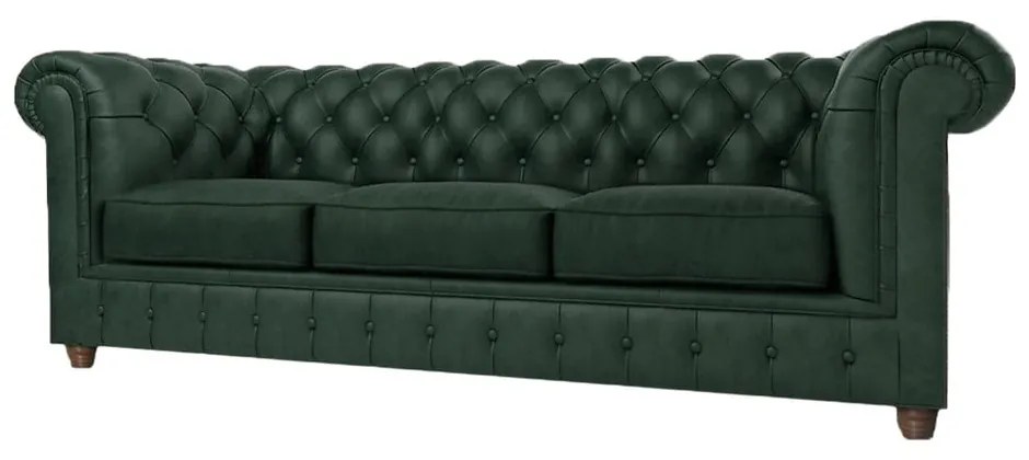 Divano in velluto verde scuro 230 cm Cambridge - Ropez
