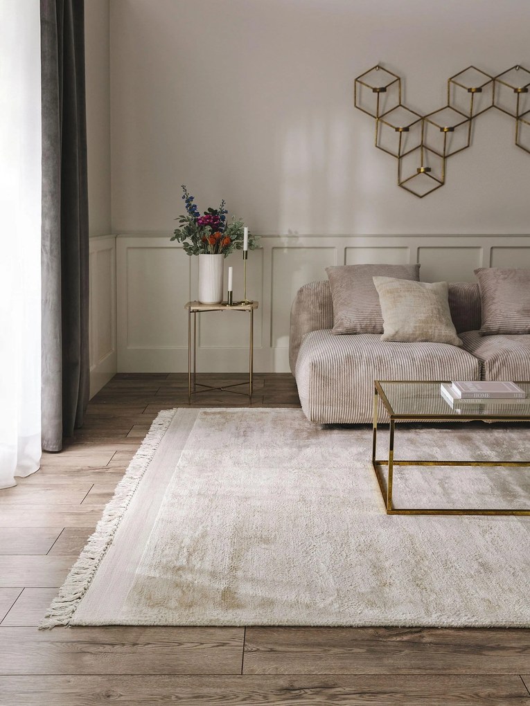 benuta Finest Tappeto in viscosa Pearl Ivory 160x230 cm - Tappeto design moderno soggiorno