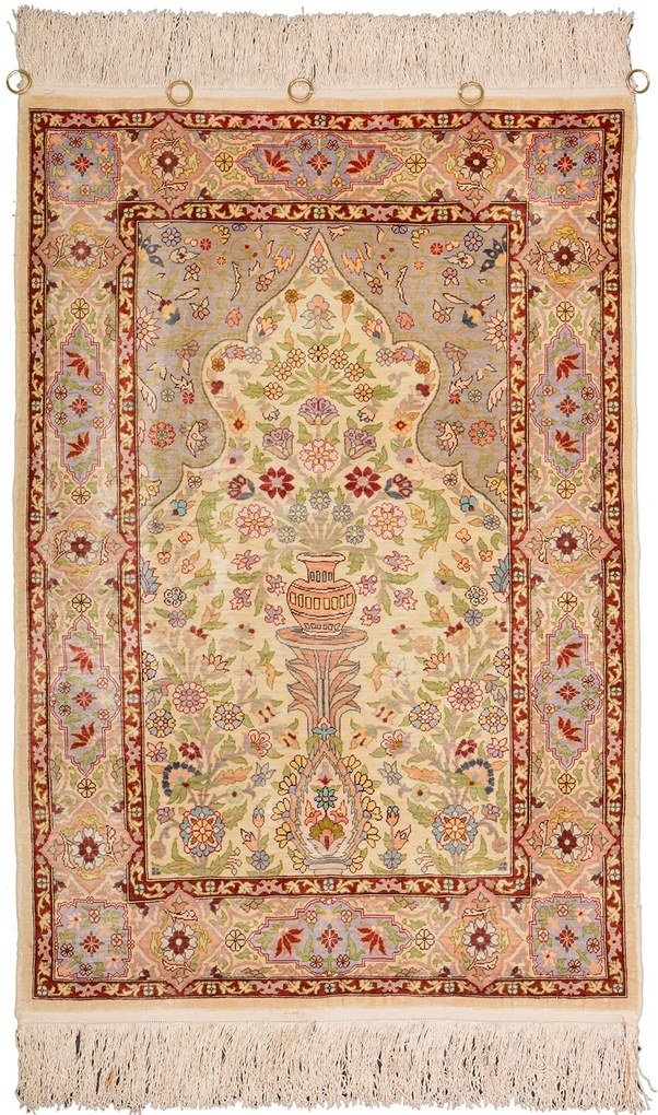 Hereke Tappeto 70x100 Beige (Tacchino) Annodato A Mano