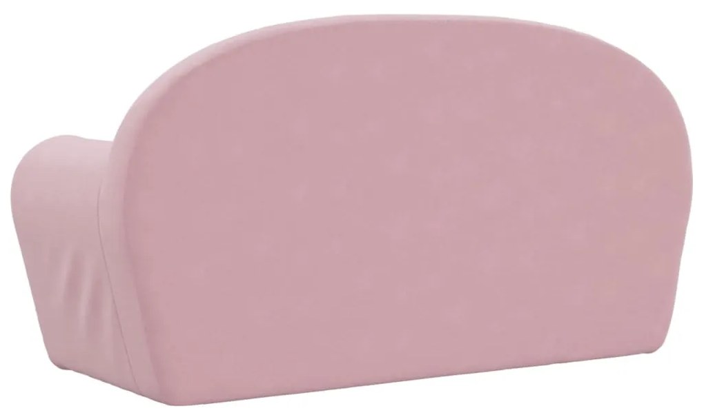 Divano per bambini a 2 posti rosa in morbido peluche