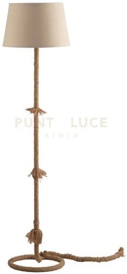 Piantana industrial rope canapa 1 luce attacco e27 38x150cm