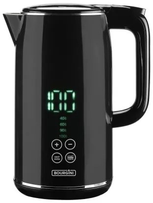 Bollitore Bourgini 235011 KETTLE 2200 W Nero 1,7 L