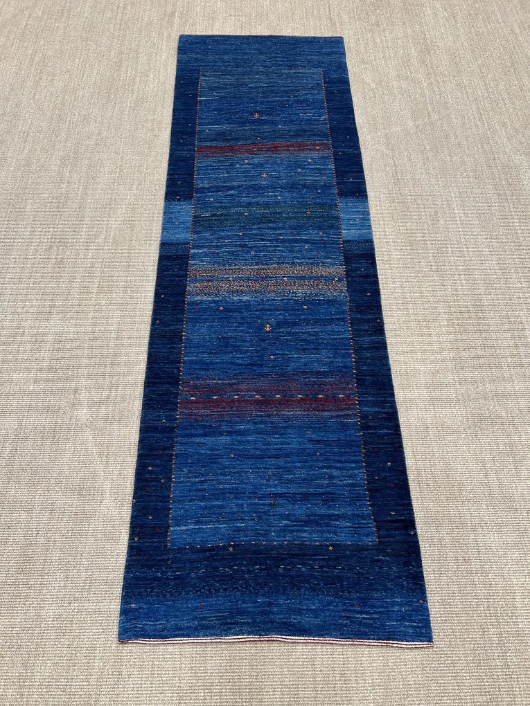 Loribaft Tappeto 280 x 90 Blu (Iran) Annodato A Mano
