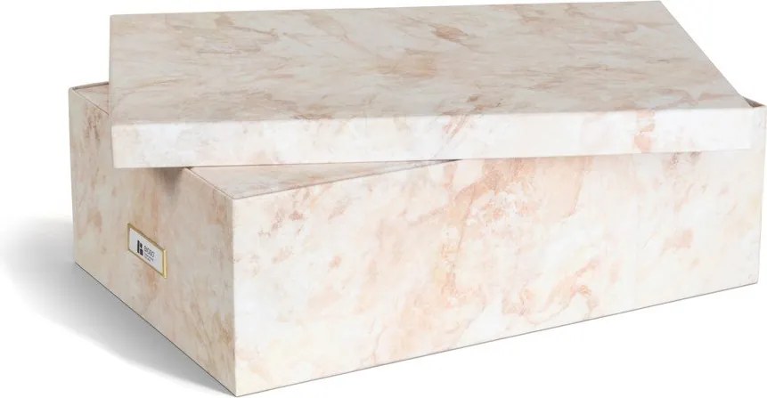 Scatole in set con coperchio/decorative beige in cartone 3 pz 31x47x15,5 cm Inge Paper Laminate – Bigso