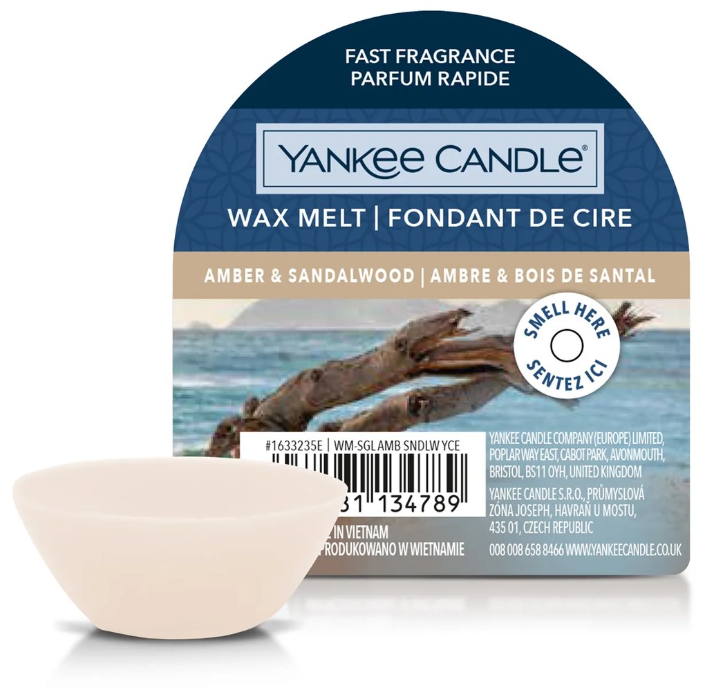 Amber Sandalwood, cera da fondere Yankee Candle per bruciatore