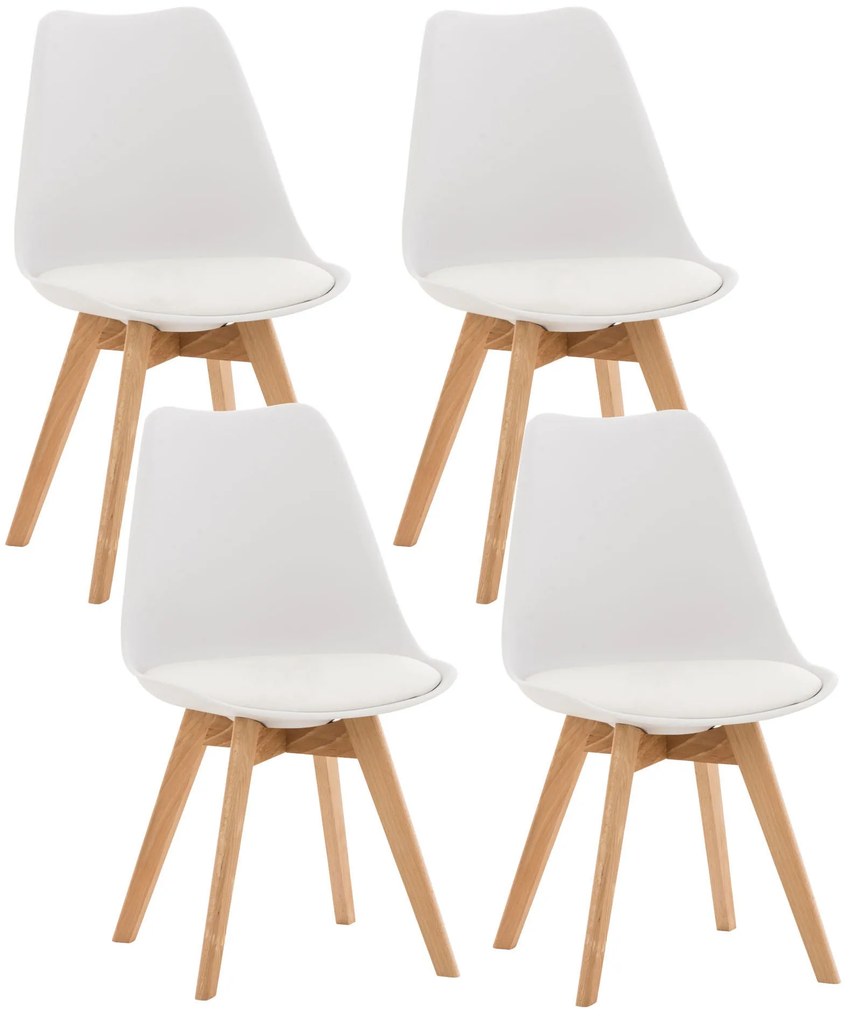 Set Di Sedie Da Pranzo Linares, Eleganza E Comfort İn 4 Pezzi / Weiß / Kunststoff