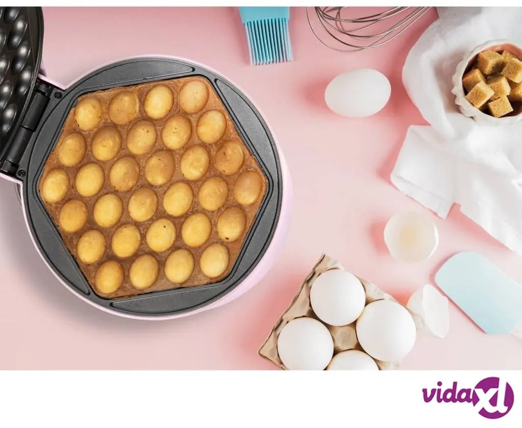 Bestron Piastra per Waffle con Bolle ABWM300P 700 Rosa