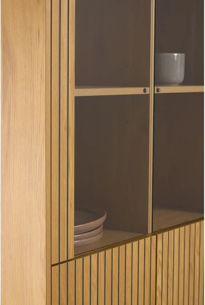 Vetrina in colore naturale con effetto rovere 80x180x40 cm Jaipur - Actona