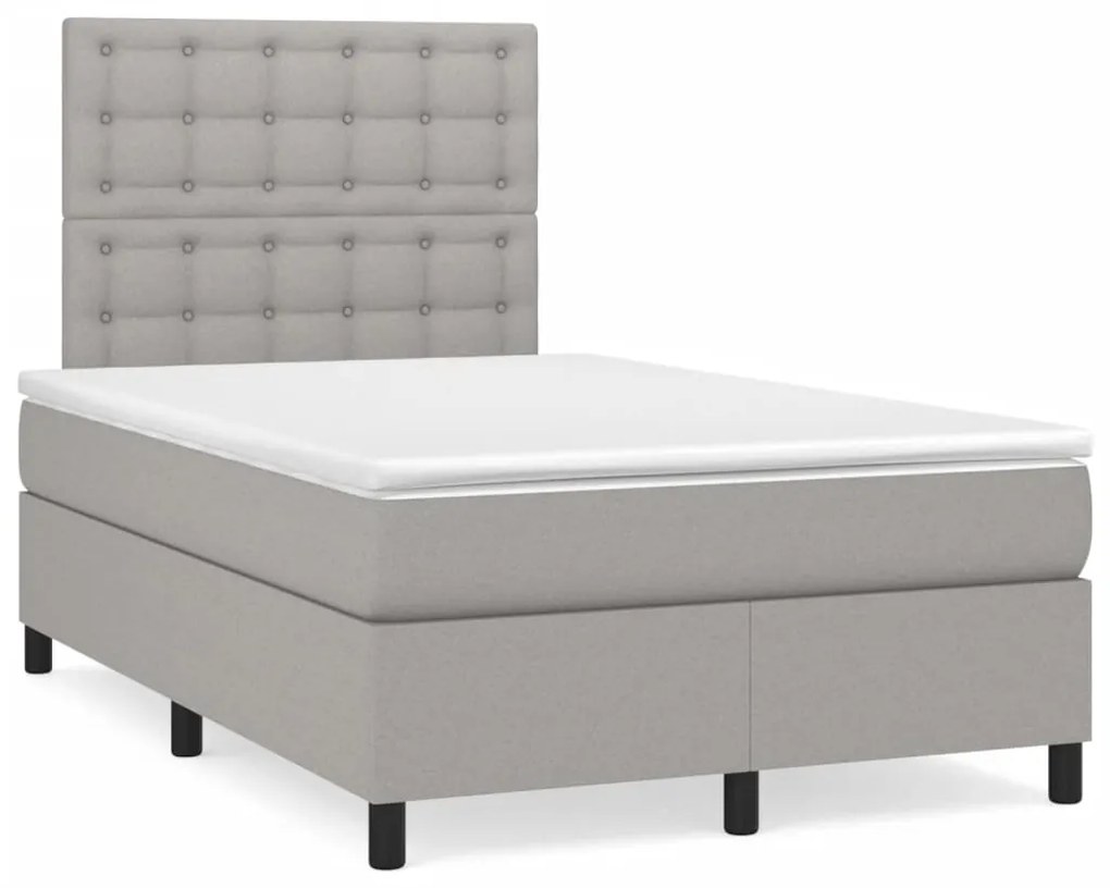 Letto A Molle Materasso E Led Grigio Chiaro 120x190 Cm Tessuto /