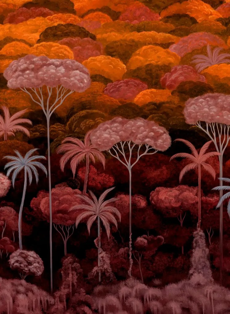 Arte International Carta da parati panoramica Ciel Tropical - Bright Pimento