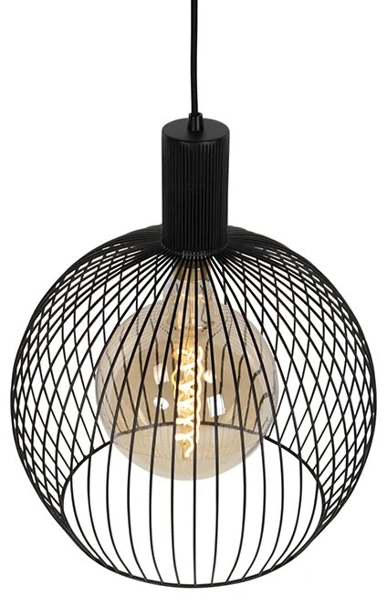 Lampada a sospensione rotonda di design nera 40 cm - Dos