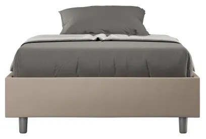 Letto matrimoniale francese senza rete imbottito 140x200 similpelle tortora Azelia