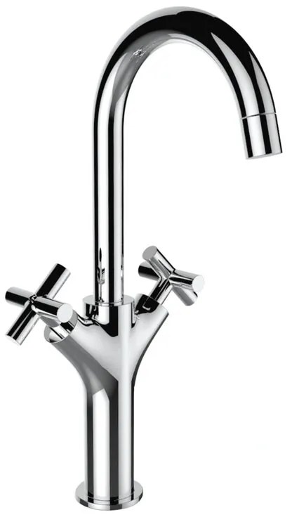 Rubinetto per lavabo Nosu cromato lucido SENSEA H 35 cm