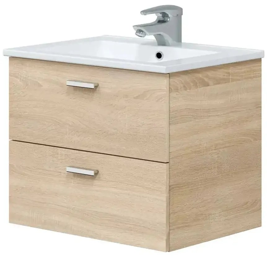 Mobile bagno Eco kit 60 2 cassetti rovere canadian 60x45x50h