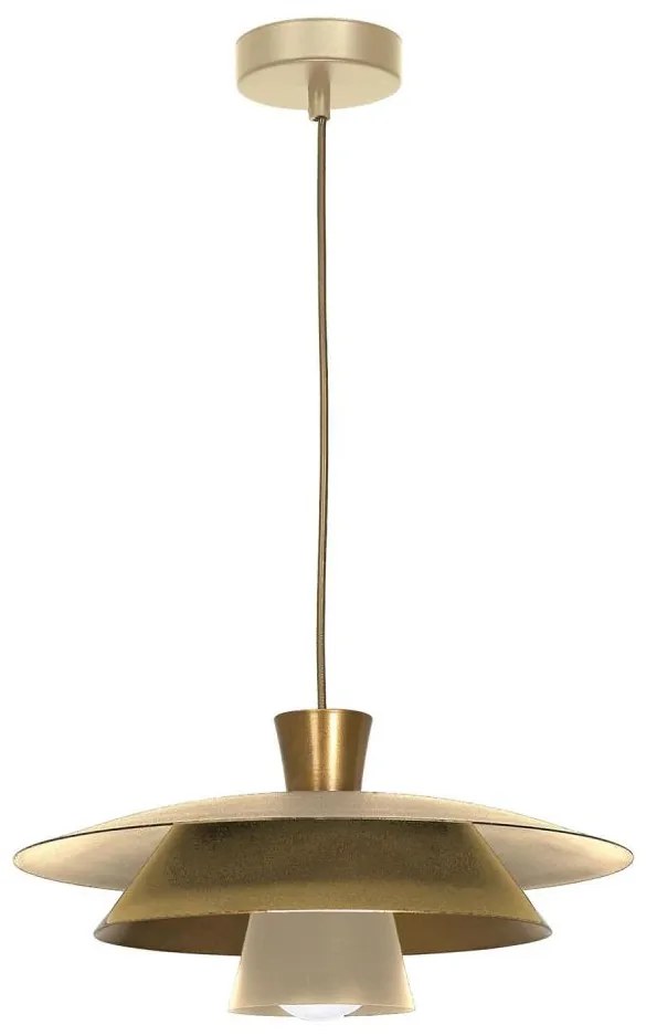 Lampadario a sospensione con filo PLATO 1xE27/15W/230V beige/oro