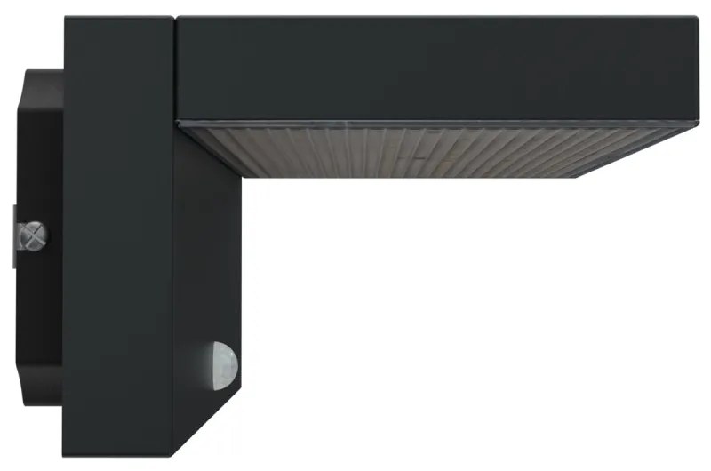 Applique LED Solare Minimal Nera con Sensore di Movimento Colore Bianco Naturale 4.000K
