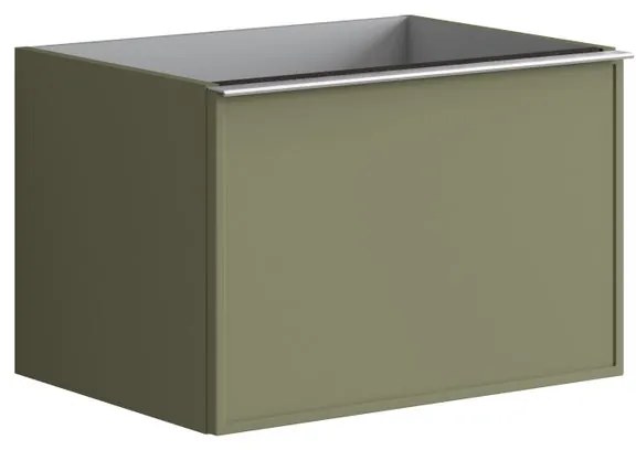 Mobile da bagno sospeso sotto lavabo L 60 x H 40 x P 45.5 cm verde laccato opaco, 1 cassetto Pixel frame